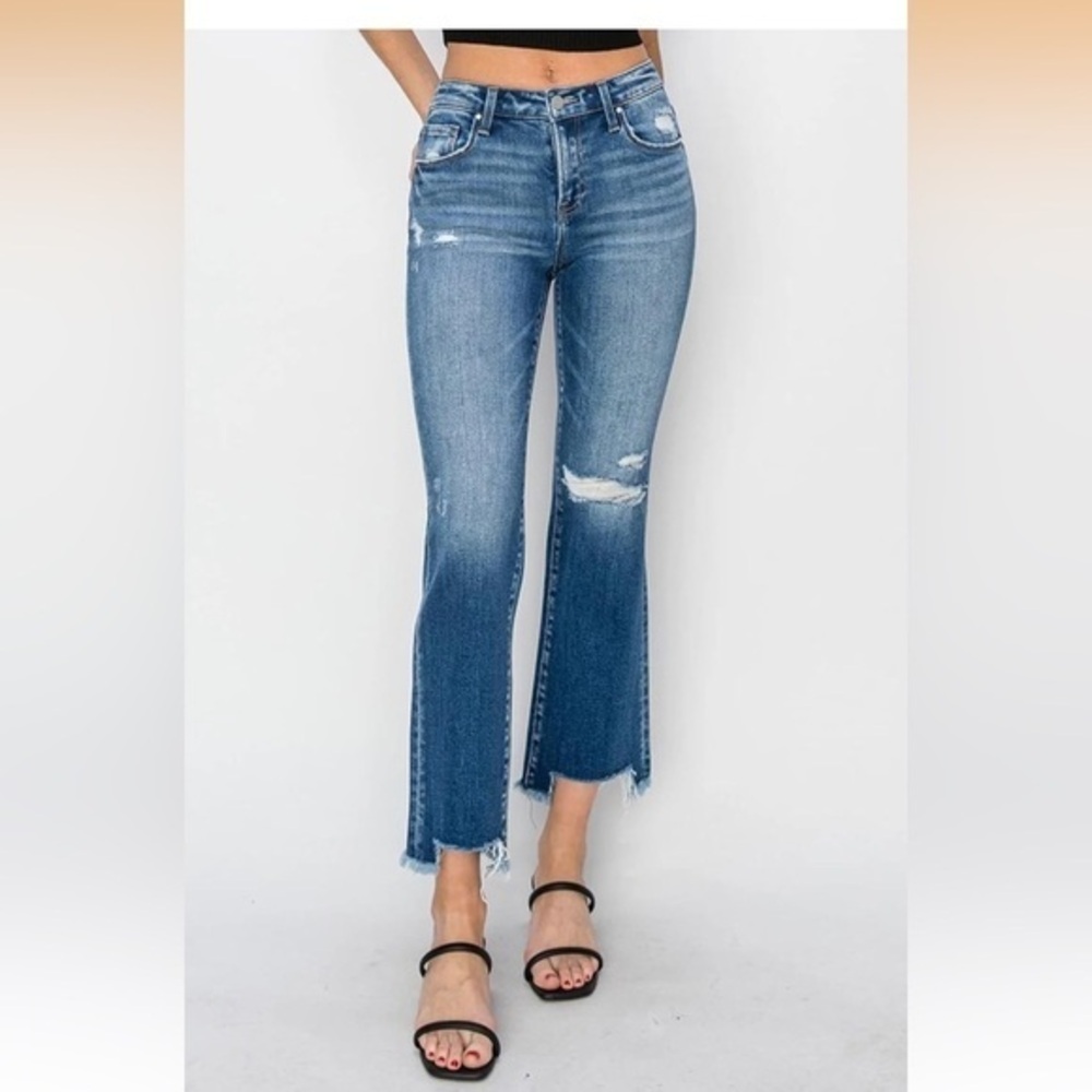Risen Ankle Jeans - Frayed Hem